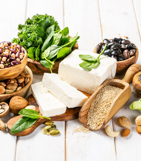 גבינת טופו, ירקות וקטניות חלבון מהצומח בגיל המעבר